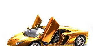 Самый дорогой в мире автомобиль из золота и бриллиантов продают в ОАЭ Модель золотого Lamborghini Aventador LP 700-4 в масштабе 1:8