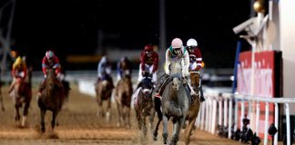 Видео: Жеребец Эррогейт выиграл скачки Dubai World Cup
