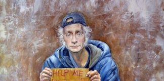 В Дубаи открылась выставка с портретом Путина, просящим милостыню Путин беженец