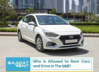 Who is allowed to rent cars and drive in the UAE?